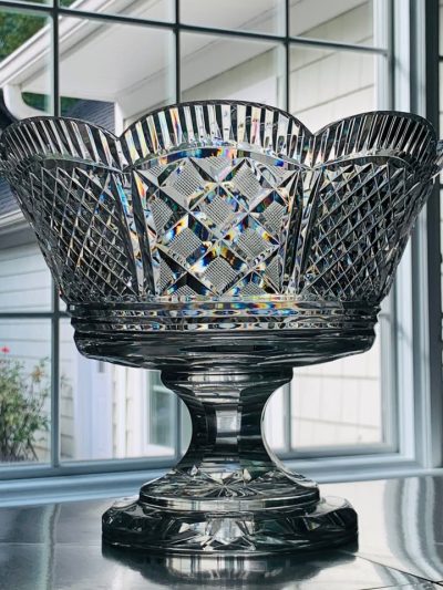 Vintage Waterford Georgian Master Cutter Pedestal Bowl; Handcrafted in Ireland