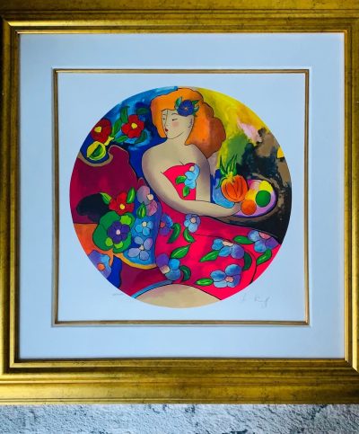 Linda Le Kinff "Pastourelle" 2006 Ltd Edition (233/495) Painting; Professionally Framed; 30" x 30"