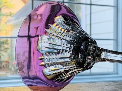 Set of 4 Waterford Hand-Cut “Simply Pastel Lilac” Martini Glasses; 7 1/8” Tall; Made in Hungary