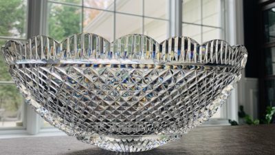 Waterford Master Cutter Oval "Boat" Bowl w/Diamond Cuts; 13" x 6.5"; Made in Ireland