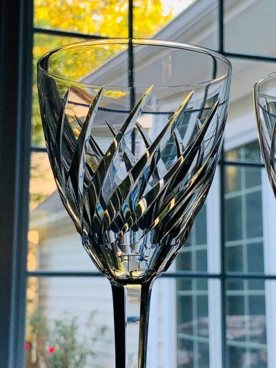 Set of 15 Val St. Lambert Gevaert "Arlene" Crystal Goblets; Made in Belgium; MINT; 7 5/8" Tall