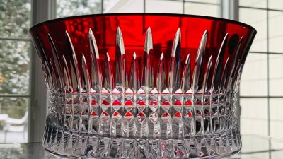 Waterford Crystal Lismore Diamond Ruby 10" Bowl; New w/Sticker ***Small Scratch