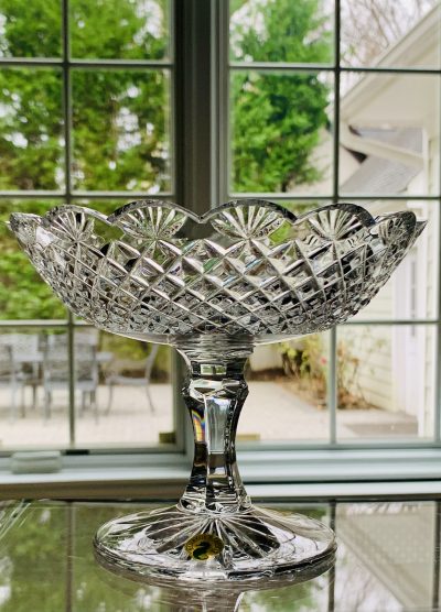 Waterford Crystal Compote Bowl "Emily" Pattern; 6" Tall x 7.5" Wide; LIKE NEW