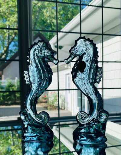 Waterford Seahorse Cape Collection – Ocean Blue; 7.25” Tall